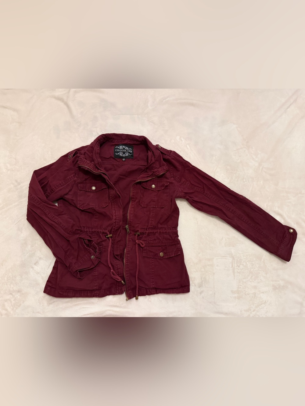 Women's Burgundy Utility Jacket